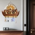 thumbnail image 4 of Elegant Wooden Wall Organizer for Entrance with 4 Hooks and Welcome Sign Functional Home Key Holder for Living Room Flat Mount Design Versatile Foyer Storage Home Accessory, 4 of 4