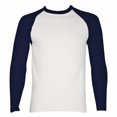 thumbnail image 1 of SLM Men's Long Sleeve Cotton Baseball Raglan Tee Shirt Jersey -White/Navy-XL, 1 of 1