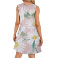 thumbnail image 4 of EQWLJWE Longue Robe pour Femmes Femmes Mode Col Rond Sans Manches Lettre Décontractée Poche Imprimé Longue Robe Maxi, 4 of 6