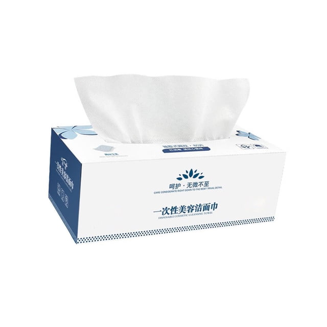 Serviette de Lavage Jetable Douce Non Tissée Serviette de Voyage Serviette pour le Visage en Tissu Serviette pour le Visage Humide et Sèche, 80 Feuilles, Emballée en Boîte, Réticulée