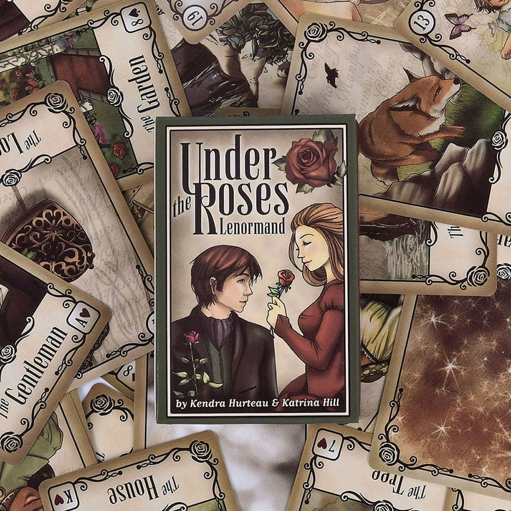 sous les Roses Lenormand 39 Cartes de Jeu la Tour de l'Horloge Oracle d'Amour Tarot