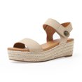 thumbnail image 1 of Womens Fashion Straw Shoes Platform Open Toe Anti-Slip Temperament Wedge Sand, 1 of 9