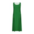 thumbnail image 5 of Jsaierl Robes d'Été pour Femmes 2024 Robe Sans Manches en Coton et Lin Robe Décontractée de Couleur Unie Robe à Col en V Coupe Ample Longues Robes, 5 of 5