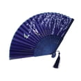 thumbnail image 3 of Feltree Classical Antique Style Fan Folding Fan Summer Tassel Model Portable Fan Paper Fan, 3 of 8