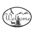 thumbnail image 1 of Village Wrought Iron WEL-188 Deer Welcome Sign Medium - Black, 1 of 1