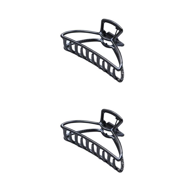 maskred Fashion Claw Clips Large Simple Style Handy Simple Style Sturdy Exquisite Accessories Barrettes for Women Dark Black/Arc 2Set
