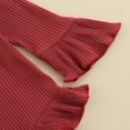 thumbnail image 4 of Baby Girl Knitted Ribbed Long Sleeve Ruffle Romper Bodysuit Onesie Tops, 4 of 6