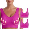 thumbnail image 2 of AherBiu 2pc Plus Size Sports Bras for Women Large Bust High Support Padded Bralettes Seamless Workout Underwear, 2 of 7