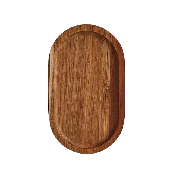 Dried Fruit Tray Wooden Round Serving Platter 20 cm x 12 cm x 1.5 cm Natural Solid Wood Bread and Dessert Board