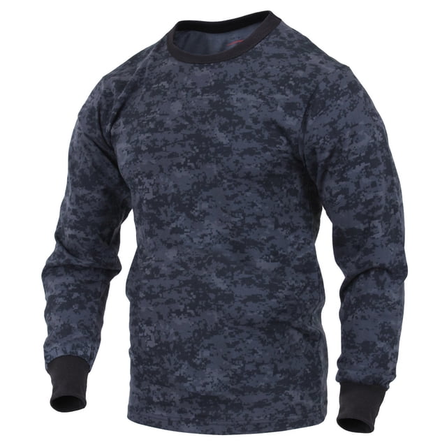 Rothco Long Sleeve Digital Camo T-Shirts - Midnight Digital Camo, Large