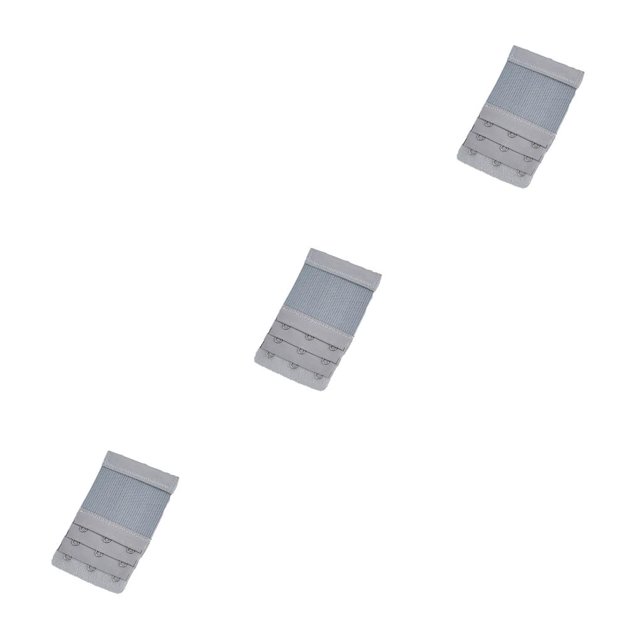 relayinert Extension Strap Bra Extenders 3 Rows 3 Hooks Brassiere Elastic Adjustable Lingerie Replacement Intimates Underwear silver gray 3Set
