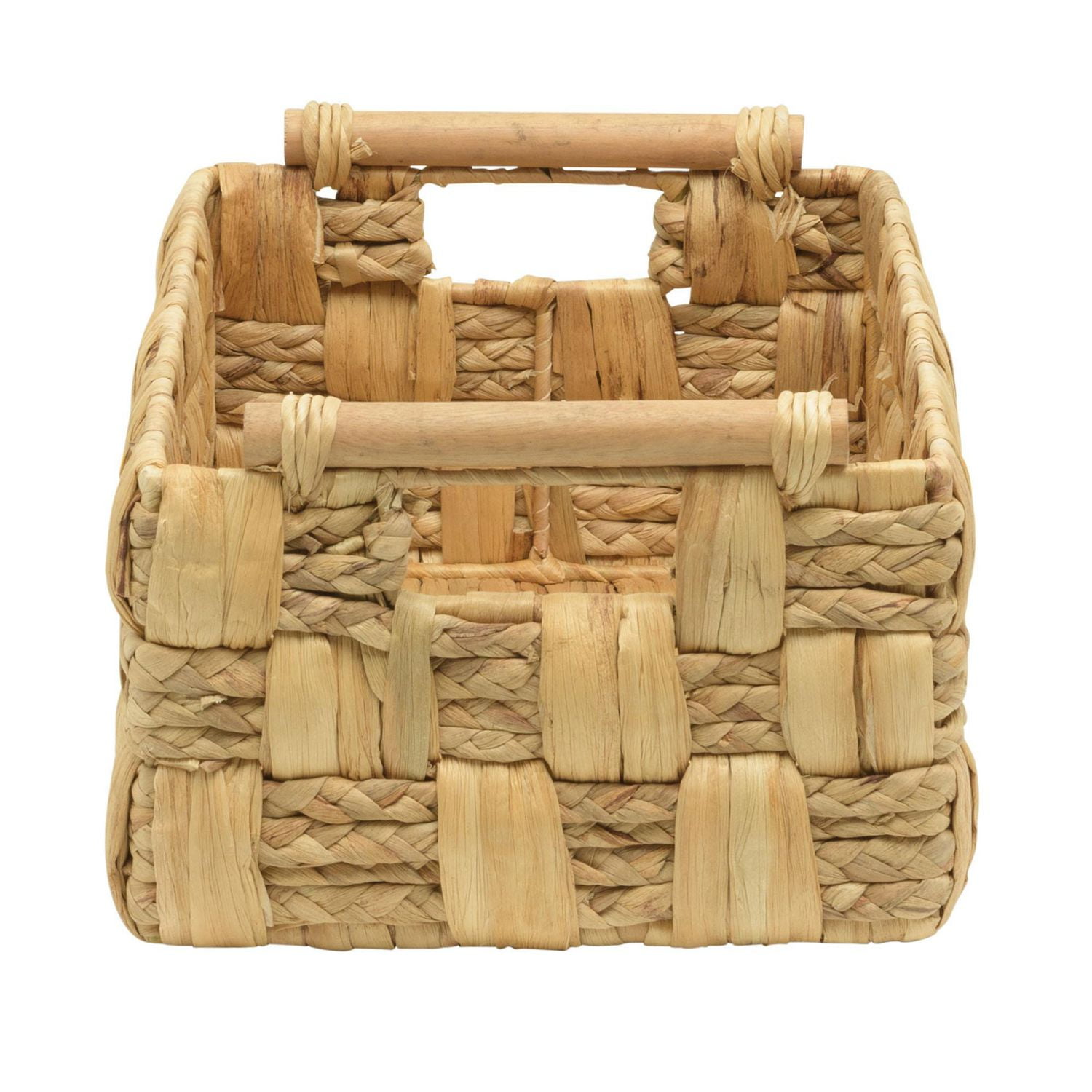 Zenna Home Panier de rangement tissé jacinthe d'eau et feuilles naturelles