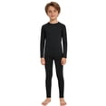 thumbnail image 3 of Moggemol Ensemble de Couche de Base de Compression pour Garçons, Col Rond, Haut à Manches Longues avec Leggings à Taille Élastique, Noir 28, 3 of 5