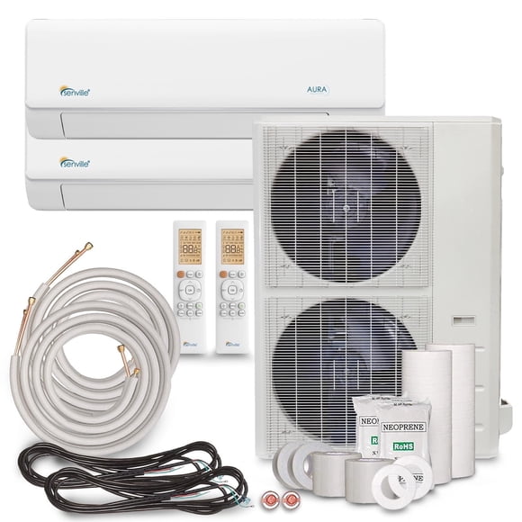 Senville Climatiseur Mini-Split Sans Conduits 48000 BTU avec Thermopompe et Onduleur, Économiseur d'Énergie