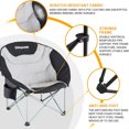 thumbnail image 3 of KingCamp Folding Saucer Lounge Chair with Cup Holder Storage, Black/Medium Gray, 3 of 11