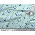 thumbnail image 2 of Soimoi Green Poly Georgette Fabric Anchor Hook Nautical Decor Fabric Printed Yard 42 Inch Wide, 2 of 3