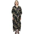 thumbnail image 4 of Bimba Moms Black Printed Maternity Kaftan With Drawstring Waist Maxi Dress-4, 4 of 7