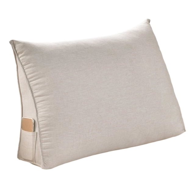 Coussin d'Adossement Triangulaire pour Tête de Lit, Format Simple, Traversin de Lit, Dossier, Soutien de Lecture avec Housse Amovible pour Confort en Résidence Étudiante