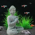 thumbnail image 3 of Ornement de Jardin Bouddha Assis Pierre en Résine Effet Zen Statue Extérieur Intérieur, 3 of 10