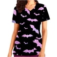 thumbnail image 1 of RKSTN Women's Short Sleeve V-Neck Scrub Tops, Halloween Print, 1, 1 of 5