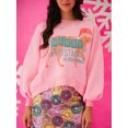 thumbnail image 3 of FOCUSNORM Pull de Noël Ample pour Femmes Imprimé Lettre Strass Manches Longues Col Rond Sweat-Shirt, 3 of 6