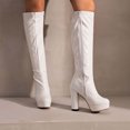 thumbnail image 4 of LSLJS Bottes à Talons Hauts Jusqu'aux Genoux pour Femmes, Bottes à Talons Hauts Jusqu'aux Genoux pour Femmes Mode Multicolores à Talon Épais à Bout Rond, Bottes Jusqu'aux Genoux pour Femmes, 4 of 6