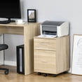 thumbnail image 2 of Vinsetto Mobile File Cabinet, 2-Drawer Filing Cabinet with Wheels, for Letter or A4 File, Study Home Office, Natural, 2 of 9