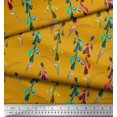 thumbnail image 3 of Soimoi Gold polyester Crepe Fabric Colorful Flower Watercolor Print Sewing Fabric BTY 52 Inch Wide, 3 of 3