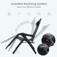 thumbnail image 4 of Gymax Fauteuil Inclinable Pliant Chaise Longue avec Coussin Porte-Gobelet Noir, 4 of 9
