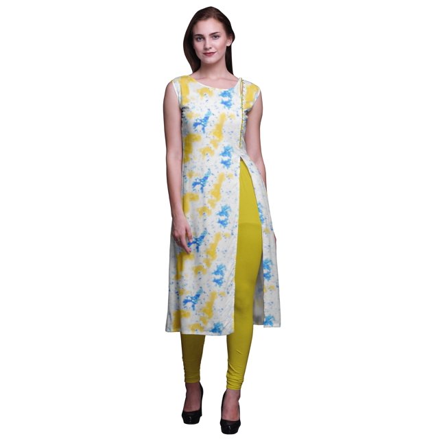 Bimba Robe Kurti Longue Imprimée Tunique Droite Robes pour Femmes Haut Indien