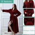 thumbnail image 2 of Artfasion Womens Long Flannel Bathrobe Solid Soft Plush Bath Robe Microfiber Fleece Full Length Sleepwear, 2 of 7