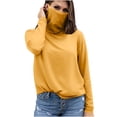 thumbnail image 3 of BiZtdJrK Womens Long Sleeve Rash Guard Hiking Tops with Mask Summer Lightweight Beach Sun Protection Shirts Vacation Outfits Yellow XL Spring Savings, 3 of 6