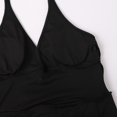 thumbnail image 3 of Women‘s One Piece Swimsuits Shirred Tummy Control Bathing Suits Irregular Hem Skirted Swimdress with Swim Brief, 3 of 8