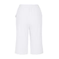 thumbnail image 4 of Dealovy Cotton Linen Shorts for Women High Waisted Drawstring Lightweight Knee Length Shorts with Pockets, 4 of 6