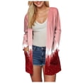 thumbnail image 1 of WUANDIXFA Chandails pour Femmes Cardigans Femmes Cardigan à Imprimé de Noël avec Poche Cardigan à Manches Longues Longueur Midi Cardigan Décontracté Rose,G, 1 of 6