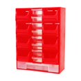thumbnail image 3 of DOLITY Hardware Parts Organizer Wall Mounted Storage Bins for Bolts Small Items Nails Red, 3 of 9