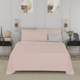 thumbnail image 3 of Color sense Twin XL Blush Brushed Cool & Crisp Cotton Blend Percale 3-Piece Bedsheet Set, 3 of 4