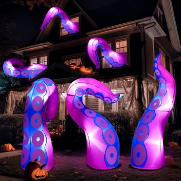 Joyfy Halloween Inflatable Octopus Tentacle Outdoor with Built-in LEDs,4.5,5,6 ft （（1.37m, 1.52m,1.83m)Window Inflatables Halloween Decorations Outdoor Blow Up Yard Lawn Party Decoration