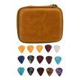 thumbnail image 1 of Guitar Pick Holder Case, Guitar Pick Bag Set Large Space EVA And Cloth  For Storage Yellow With Strap, 1 of 8