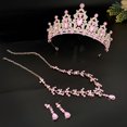 thumbnail image 3 of LYMAYTER Bride Jewelry Set 3Pcs/Set Wedding Crown and Earrings - Faux Crystal, Exaggerated, 3 of 7