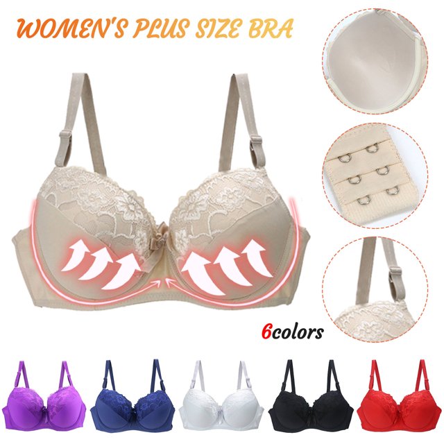 Jovati Everyday Bras for Women, Seamless Push Up Design with Lace Trim, Breathable Polyester-Spandex Blend, Non-adjustable Shoulder Straps, Full Coverage Fit, Suitable for Daily Wear