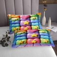 thumbnail image 3 of Erosebridal 3D Stars Coverlet Set Twin, Cute Rainbow Buffalo Bedding Set, Princess Room Decor 2pcs, 3 of 5