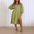 thumbnail image 2 of Robe Midi Fluide à Manches Longues et Encolure Carrée pour Femmes, 2 of 8