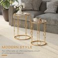 thumbnail image 4 of HOMCOM Set of 2 Nesting Coffee Table, Side Tables W/ Tempered Glass Top, 4 of 10