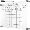 thumbnail image 3 of 1 Set Acrylic Monthly and Weekly Plan Board Clear Dry Erase Board Calendar for Office Kitchen Fridge, 3 of 8
