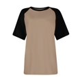 thumbnail image 4 of Yuyuzo T Shirts for Women Summer Short Sleeve Casual Basic Tops Color Block Blouses Comfy Tunic Tops, 4 of 5