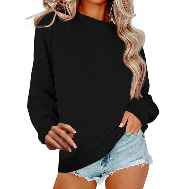 Haut de sous-Vêtements Thermiques Soldes de Liquidation Chandail à Capuchon en Polyester pour Femmes Chandails à Col Rond Femmes Tendance Décontracté Hauts à Manches Longues Adolescentes Chandail à Col Rond Vêtements Ensembles 2024