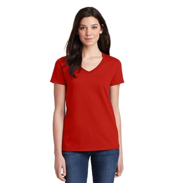 Gildan T-Shirt à Col en V pour Femmes en Coton Épais 100 % Coton 5V00L