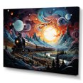 thumbnail image 2 of Designart Art Mural de Train, Rails Cosmiques un Train Moderne I, Grande Déco Murale de Train, Toile Murale Moderne Multicolore, 44x34 Pouces, 2 of 5