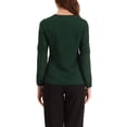 thumbnail image 3 of INSPIRE CHIC Blouse Élégante pour Femme de Bureau Travail à Manches Longues à Encolure Goutte d'Eau Haut Vert Armée TG, 3 of 5